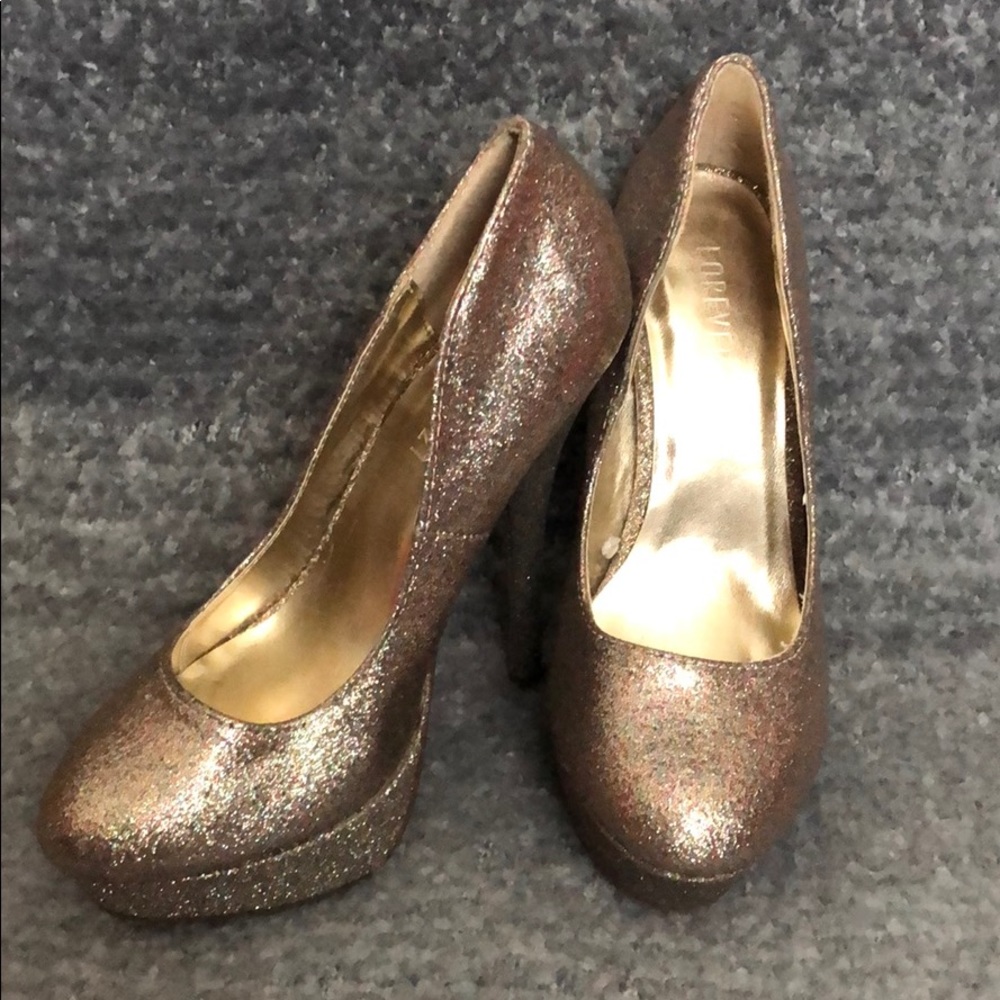 Glittery Part Ready Platform High Heels